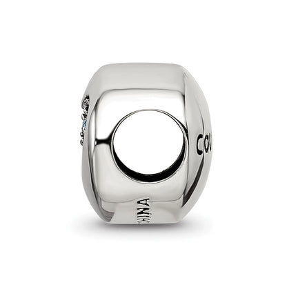 Sterling Silver Reflections Mar Blue Crystal Courage Heart Bead