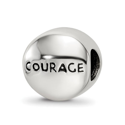 Sterling Silver Reflections Mar Blue Crystal Courage Heart Bead