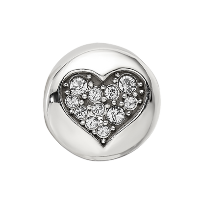 Sterling Silver Reflections April Clear Crystal Love Heart Bead