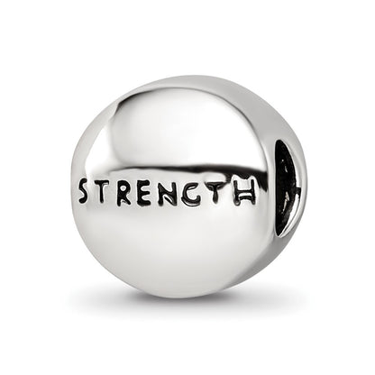 Sterling Silver Reflections Aug Lt Gn Crystal Strength Heart Bead