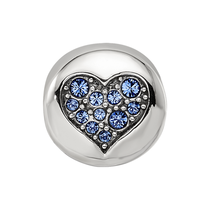Sterling Silver Reflections Sep Blue Crystal Wisdom Heart Bead