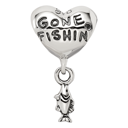 Sterling Silver Reflections Gone Fishin Dangle Bead