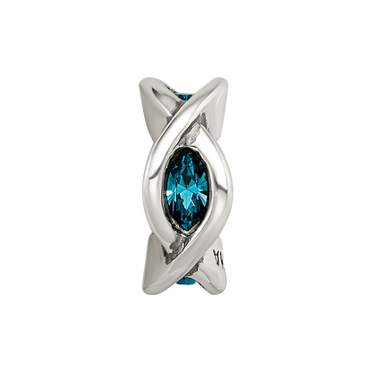 Sterling Silver Reflections Crystal Marquis Twist Bead