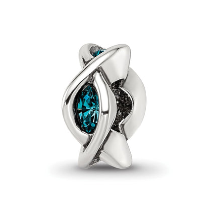 Sterling Silver Reflections Crystal Marquis Twist Bead