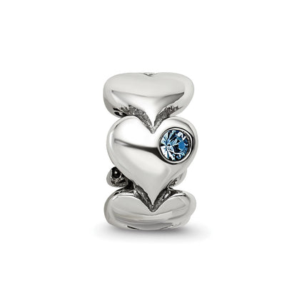 Sterling Silver Reflections Crystal Endless Hearts Bead