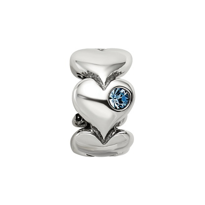 Sterling Silver Reflections Crystal Endless Hearts Bead