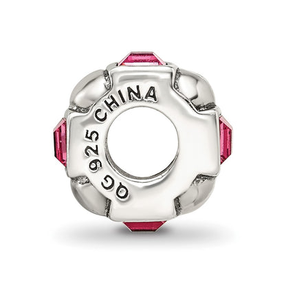 Sterling Silver Reflections Crystal Squares/Dots Bead