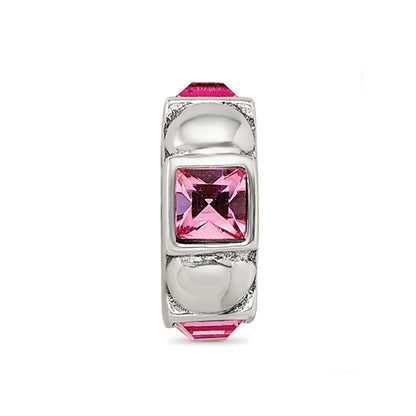 Sterling Silver Reflections Crystal Squares/Dots Bead