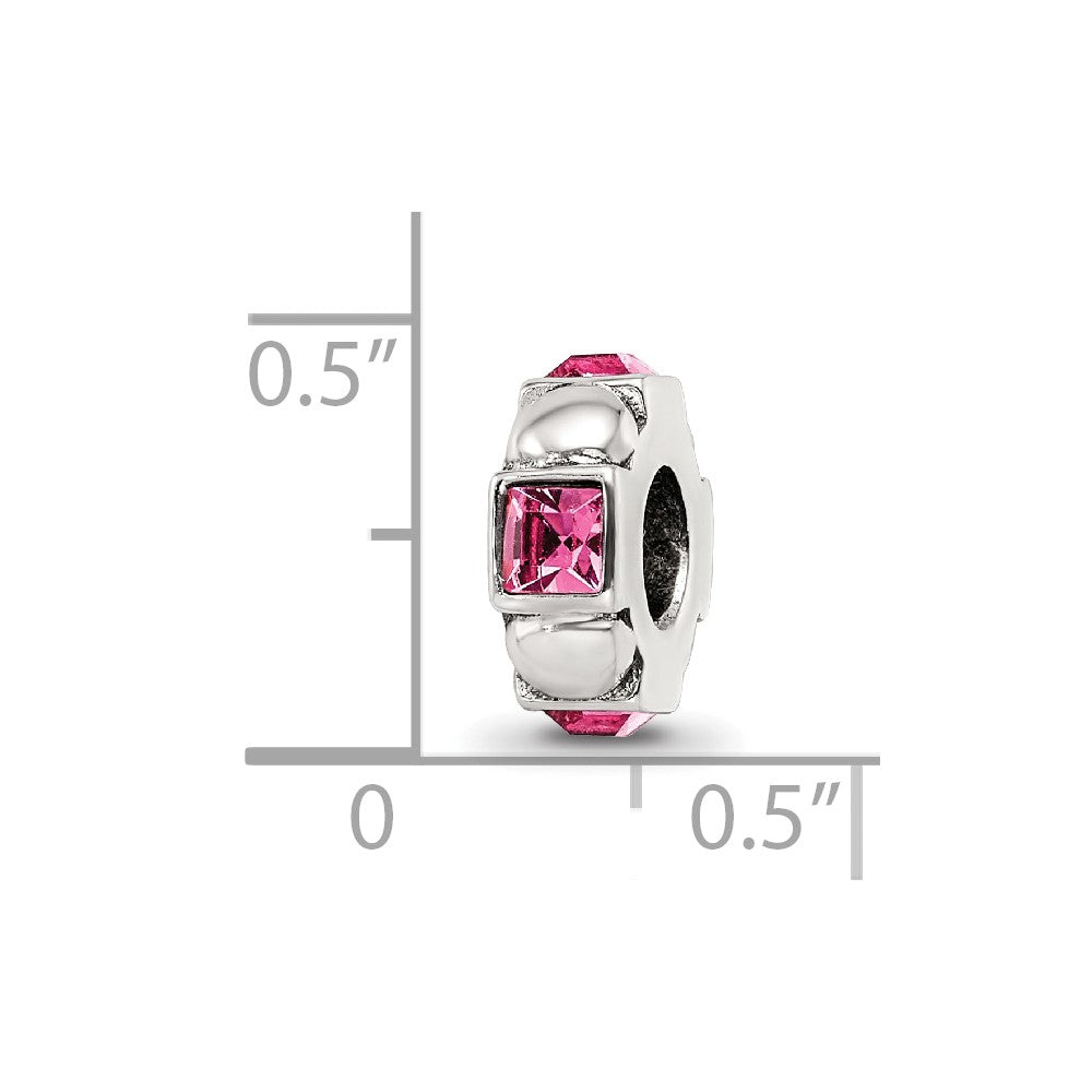 Sterling Silver Reflections Crystal Squares/Dots Bead