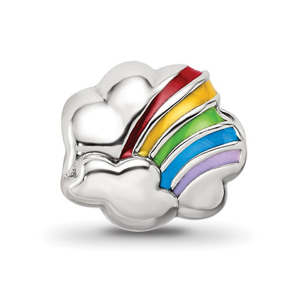Sterling Silver Reflections Enamel Rainbow Bead