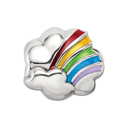 Sterling Silver Reflections Enamel Rainbow Bead