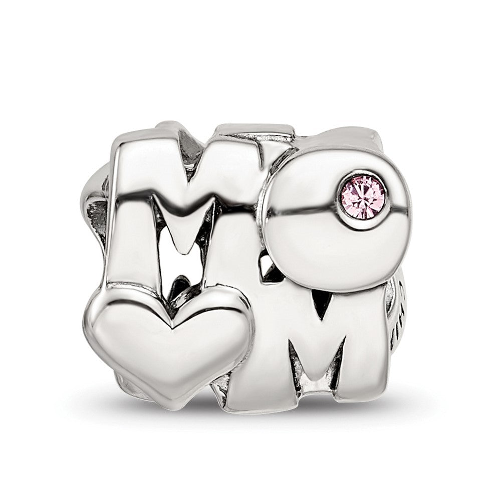 Sterling Silver Reflections Pink Crystals MOM Bead