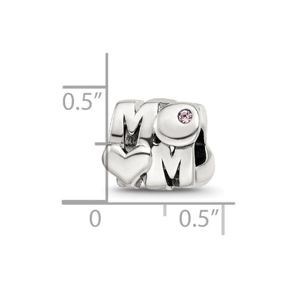 Sterling Silver Reflections Pink Crystals MOM Bead