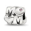 Sterling Silver Reflections Pink Crystals MOM Bead