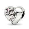 Sterling Silver Reflections Crystals Mother's Heart Bead