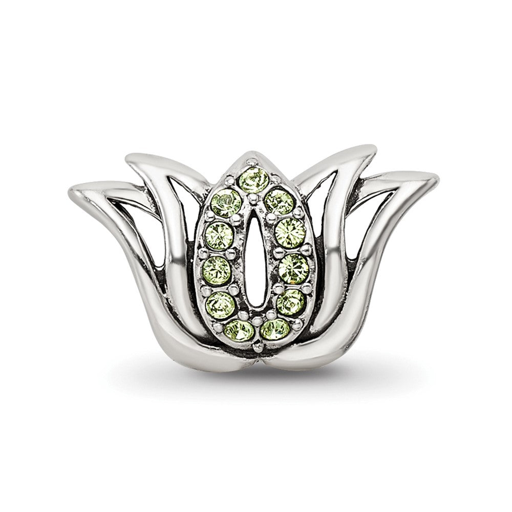 Sterling Silver Reflections with Crystals Pav Lotus Bead