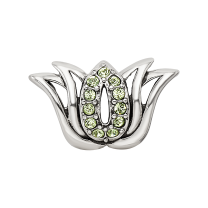 Sterling Silver Reflections with Crystals Pav Lotus Bead