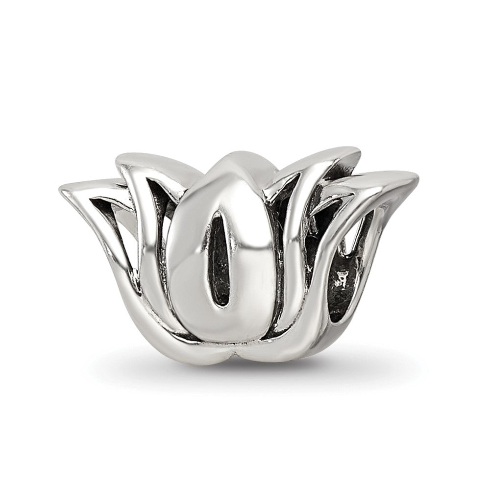 Sterling Silver Reflections with Crystals Pav Lotus Bead