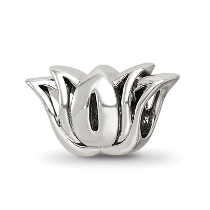 Sterling Silver Reflections with Crystals Pav Lotus Bead