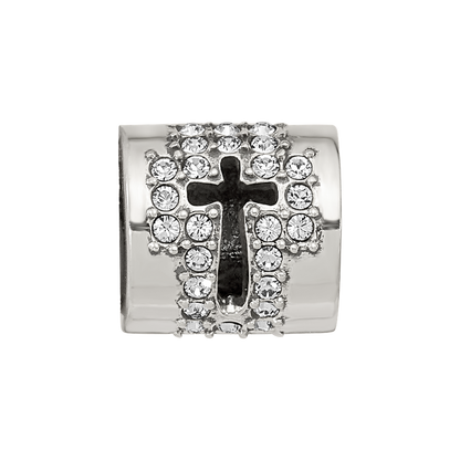 Sterling Silver Reflections Crystals Faith Cross Bead