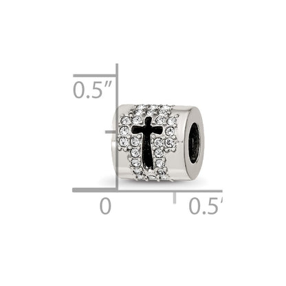 Sterling Silver Reflections Crystals Faith Cross Bead