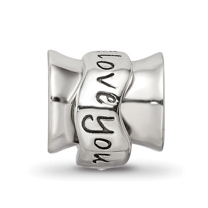 Sterling Silver Reflections Crystals I Love You Spinner Bead