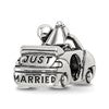 Sterling Silver Reflections Crystals Just Married Car Bead