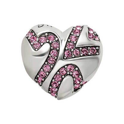 Sterling Silver Reflections Crystal Hearts on Heart Bead