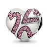 Sterling Silver Reflections Crystal Hearts on Heart Bead