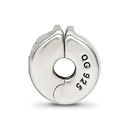 Sterling Silver Reflections Crystal Channel Blues Clip Bead