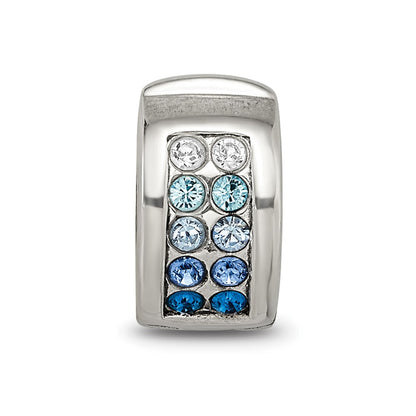 Sterling Silver Reflections Crystal Channel Blues Clip Bead