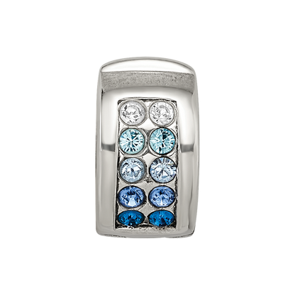 Sterling Silver Reflections Crystal Channel Blues Clip Bead