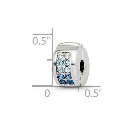 Sterling Silver Reflections Crystal Channel Blues Clip Bead