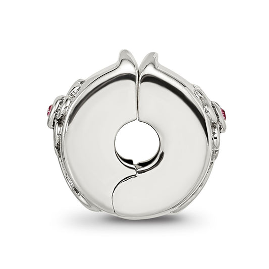 Sterling Silver Reflections Crystal Flower Clip Bead