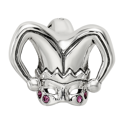 Sterling Silver Reflections Crystals Jester Mask Bead