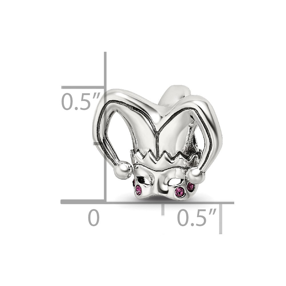 Sterling Silver Reflections Crystals Jester Mask Bead
