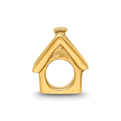 Sterling Silver Gold-plated Reflections House Bead