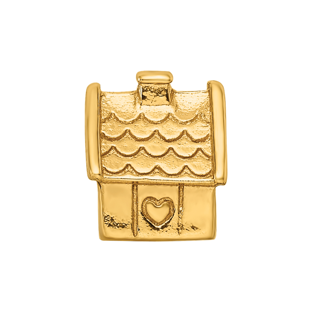 Sterling Silver Gold-plated Reflections House Bead