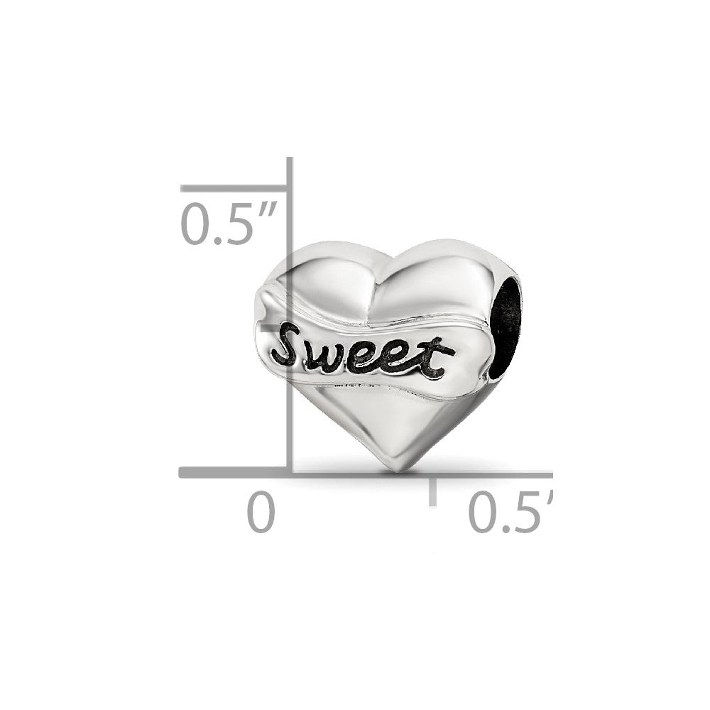 Sterling Silver Reflections Crystals Sweet 16 Heart Bead