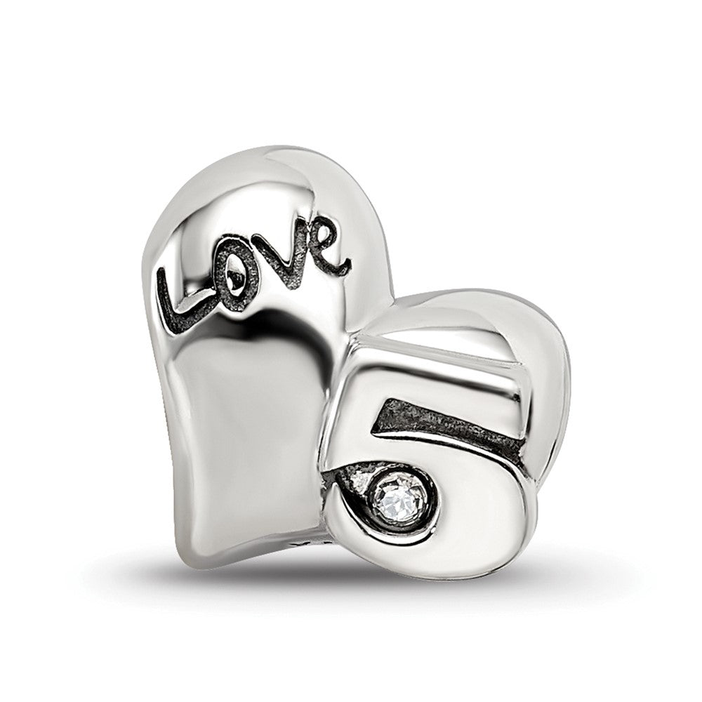 Sterling Silver Reflections Crystals 5th Anniversary Bead