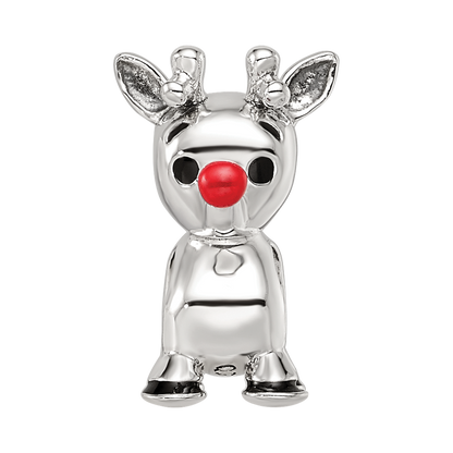 Sterling Silver Reflections Red Enamel Rudolph Bead