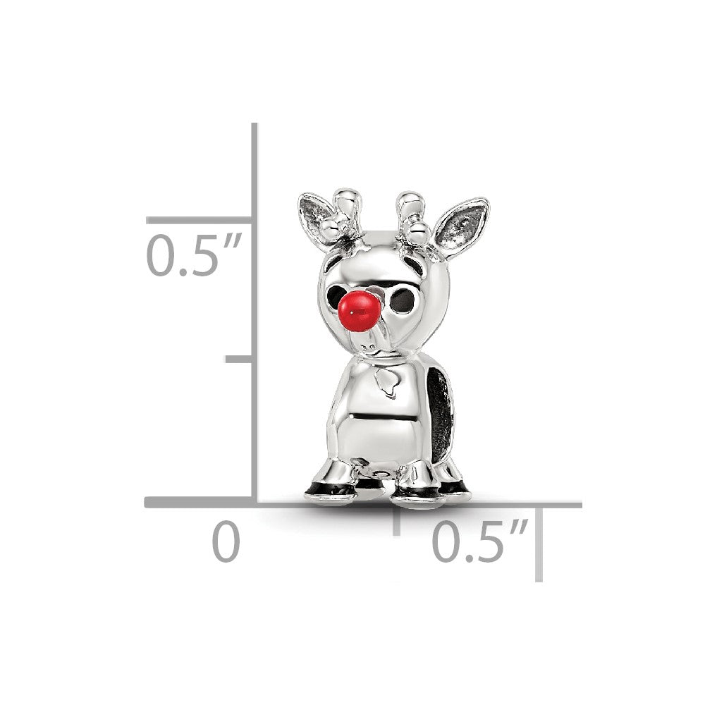 Sterling Silver Reflections Red Enamel Rudolph Bead