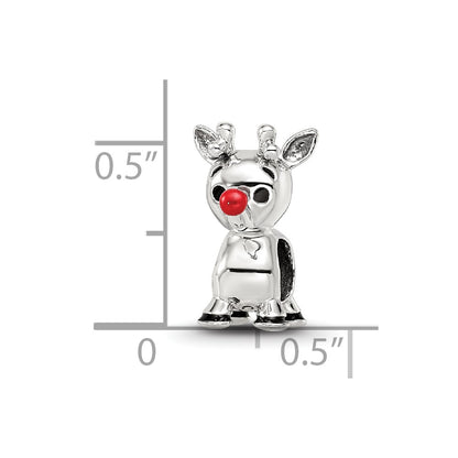 Sterling Silver Reflections Red Enamel Rudolph Bead