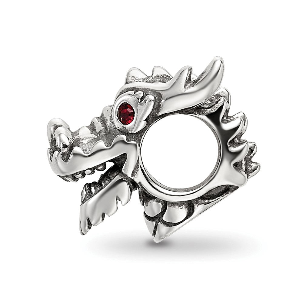 Sterling Silver Reflections Crystal Chinese New Year Dragon Bead