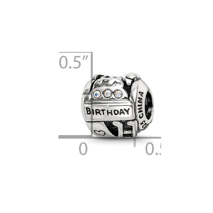 Sterling Silver Reflections Crystals Birthday Collage Bead