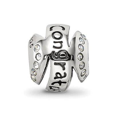 Sterling Silver Reflections Crytal Congratulations Bead
