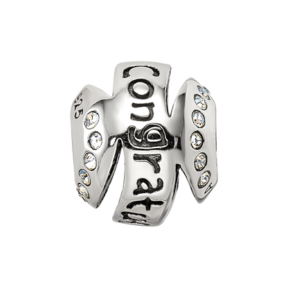 Sterling Silver Reflections Crytal Congratulations Bead
