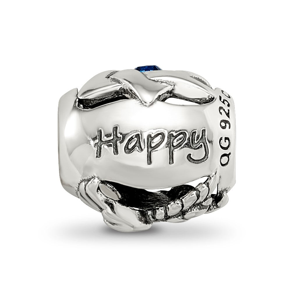 Sterling Silver Reflections Crystals Happy Hanukkah Bead