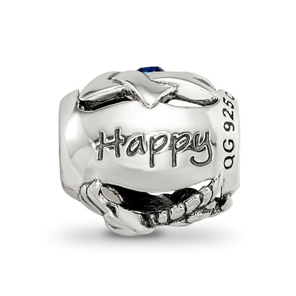 Sterling Silver Reflections Crystals Happy Hanukkah Bead