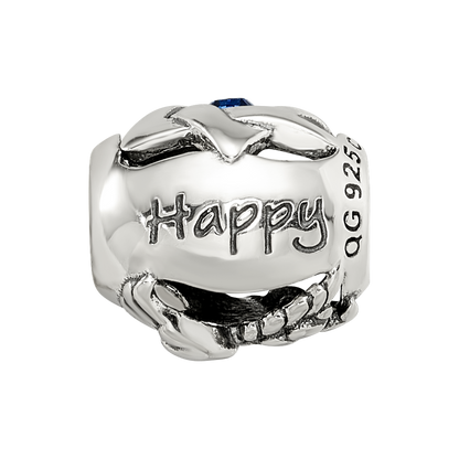 Sterling Silver Reflections Crystals Happy Hanukkah Bead